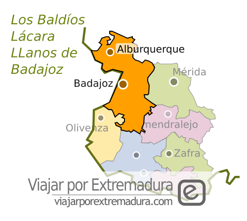 Badajoz city and surrounding areas